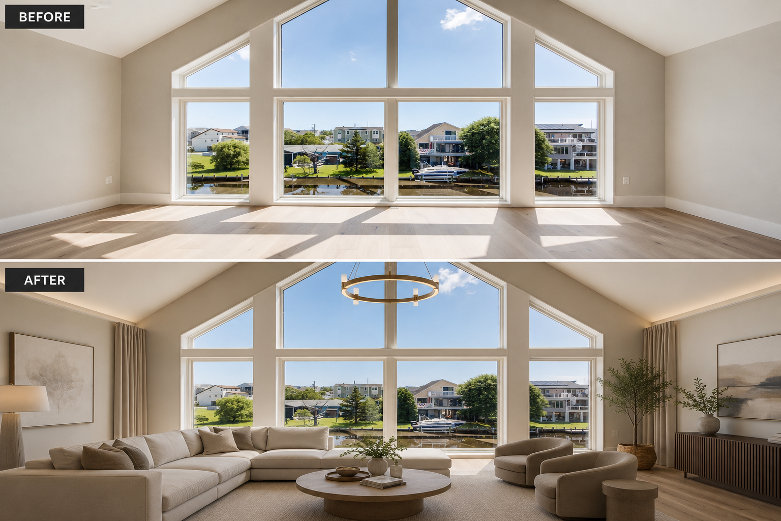 Warm modern interior decoration