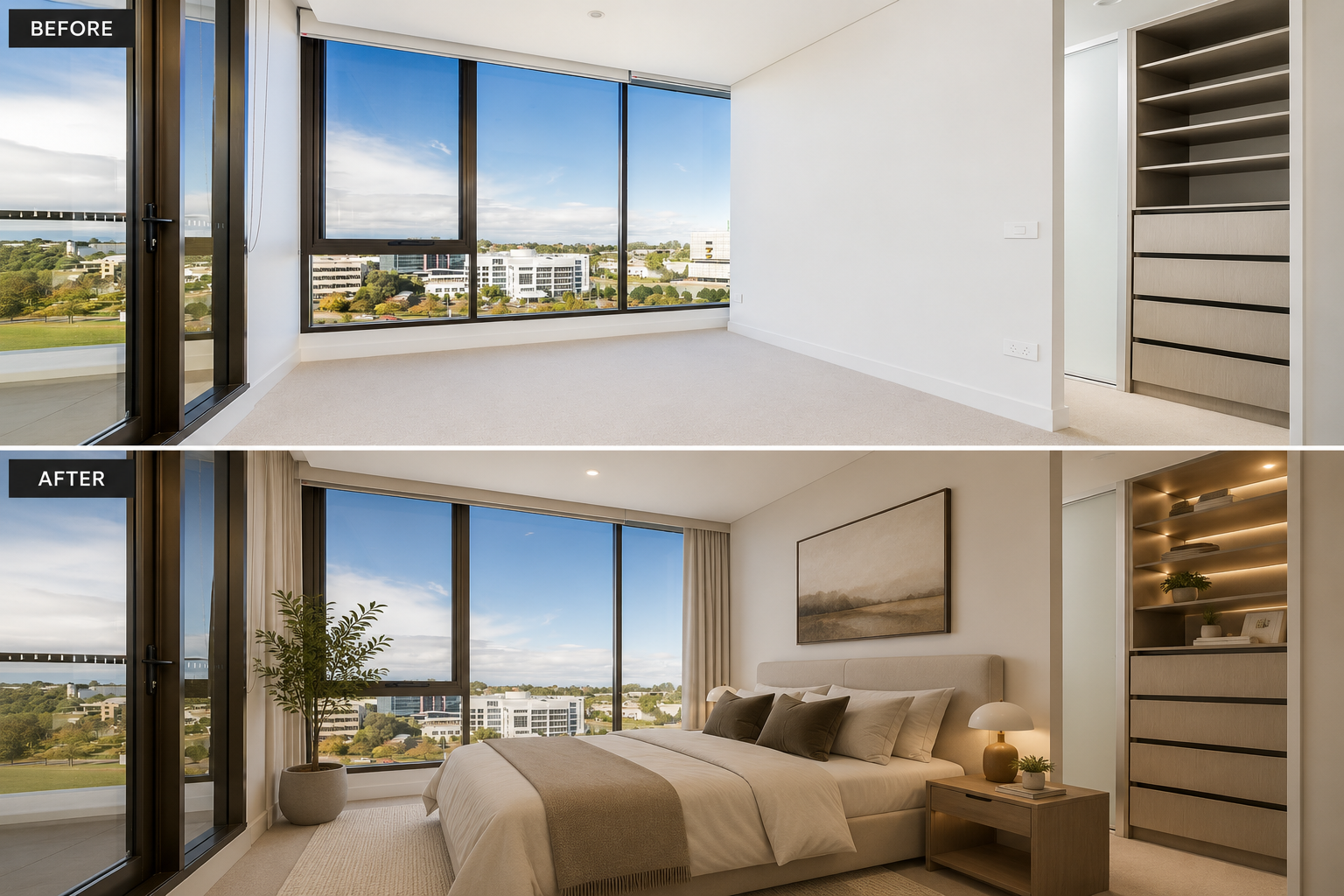 Warm modern home interior